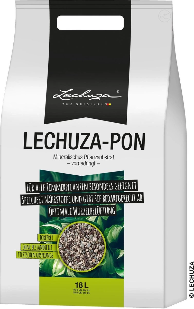 LECHUZA-PON 18 Liter - Hoogwaardig, Mineraal Plantensubstraat