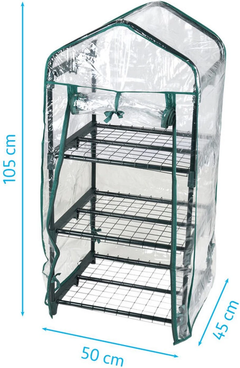 Pro Garden Kweekkas Groen 17-delig 90x50 Cm - Afbeelding 2