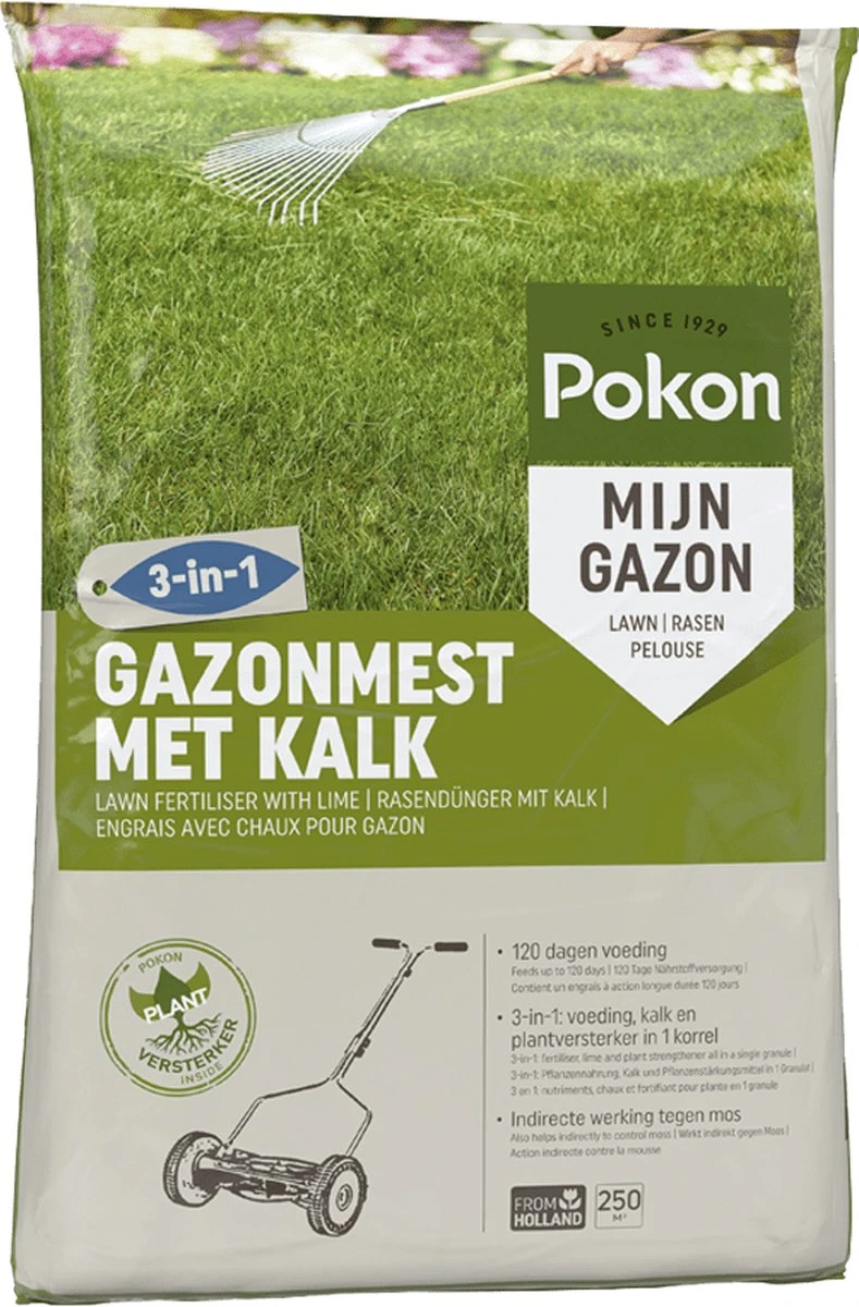 Pokon Gazonmest Met Kalk - 16,8kg - Mest - Geschikt Voor 250m² - 120 Dagen Voeding - Afbeelding 9
