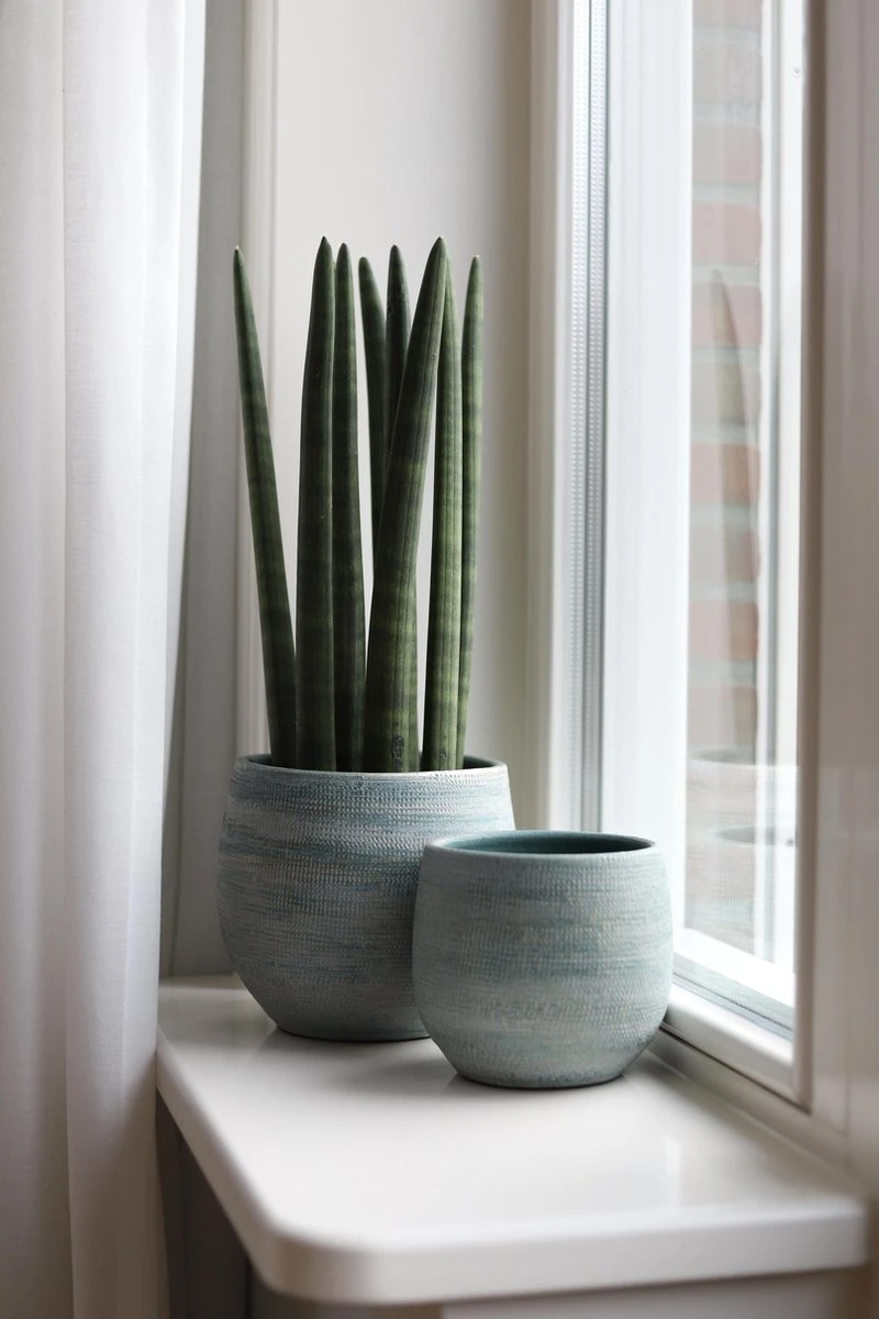 Tokio Bloempot Blauw Aqua D28 X H26 Cm - Nieuwe Collectie - Afbeelding 4