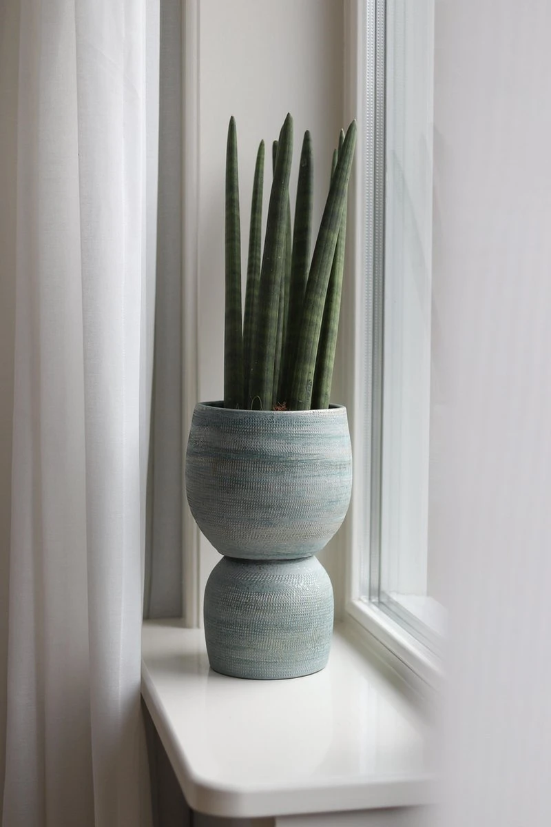 Tokio Bloempot Blauw Aqua D28 X H26 Cm - Nieuwe Collectie - Afbeelding 5