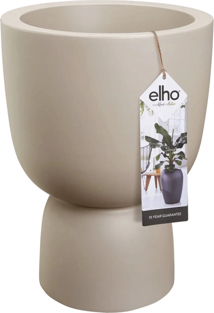 Elho Pure Coupe 35 - Bloempot Voor Binnen & Buiten - Ø 34.9 X H 49.0 Cm - Beige/Balanced Beige - Afbeelding 13