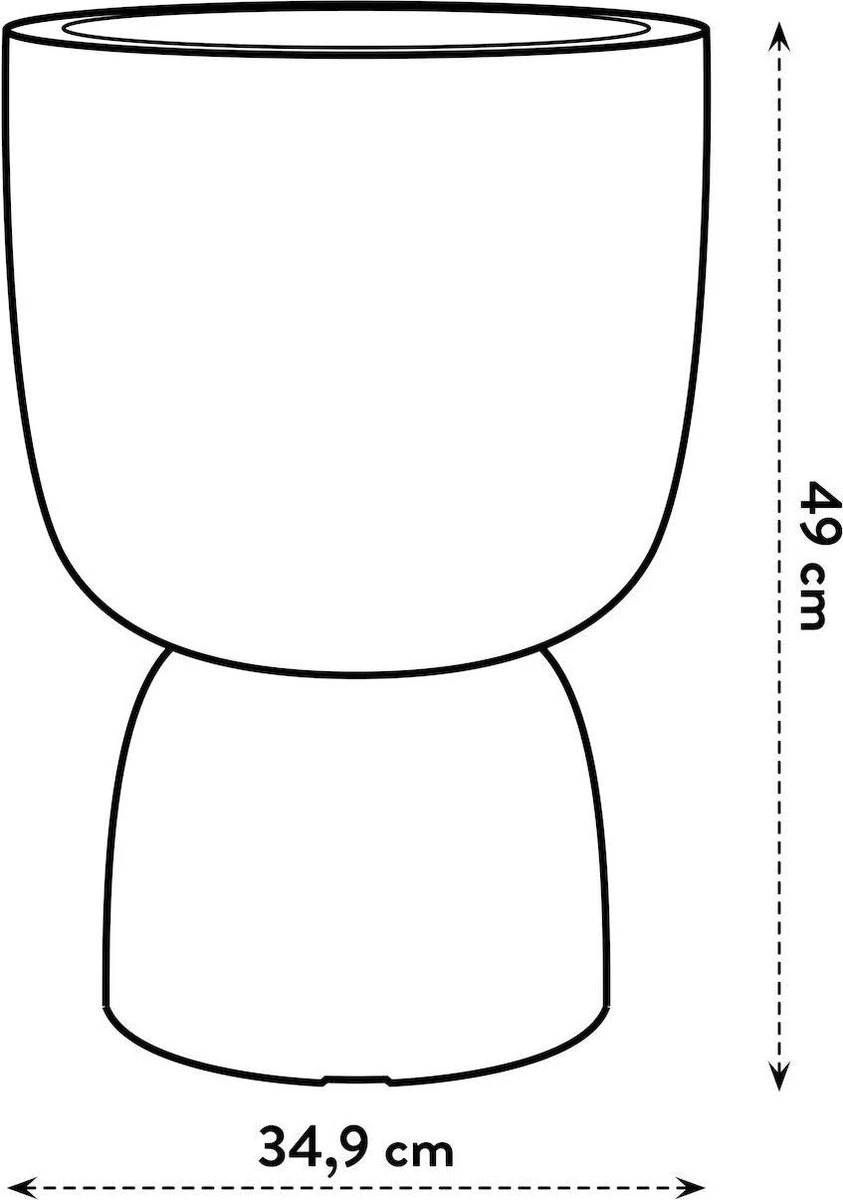 Elho Pure Coupe 35 - Bloempot Voor Binnen & Buiten - Ø 34.9 X H 49.0 Cm - Beige/Balanced Beige - Afbeelding 6