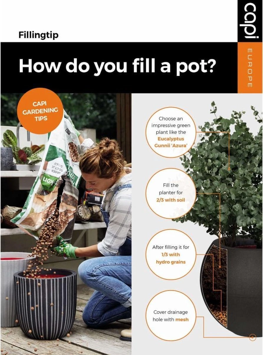 Capi Europe - Bloempot Vierkant Smooth NL - 30x30x30 - Zwart - Voor Binnen En Buiten - KBL902 - Afbeelding 3