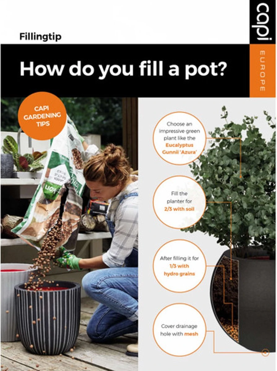 Capi Europe - Vaas Elegant Deluxe Rib NL - 45x72 - Ivoor - Voor Binnen En Buiten - KOFI1138 - Afbeelding 8