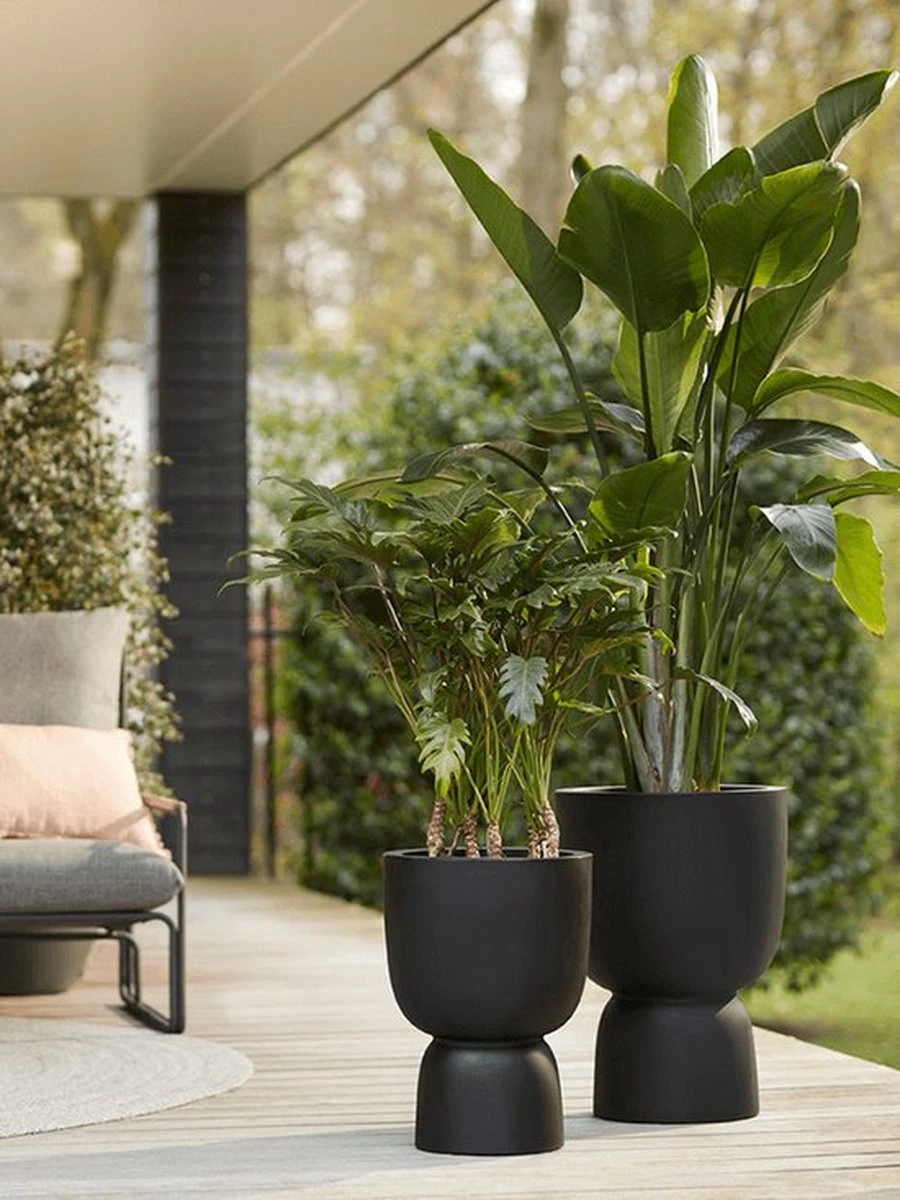 Elho Pure Coupe 35 - Bloempot Voor Binnen & Buiten - Ø 34.9 X H 49.0 Cm - Zwart/Zwart - Afbeelding 10