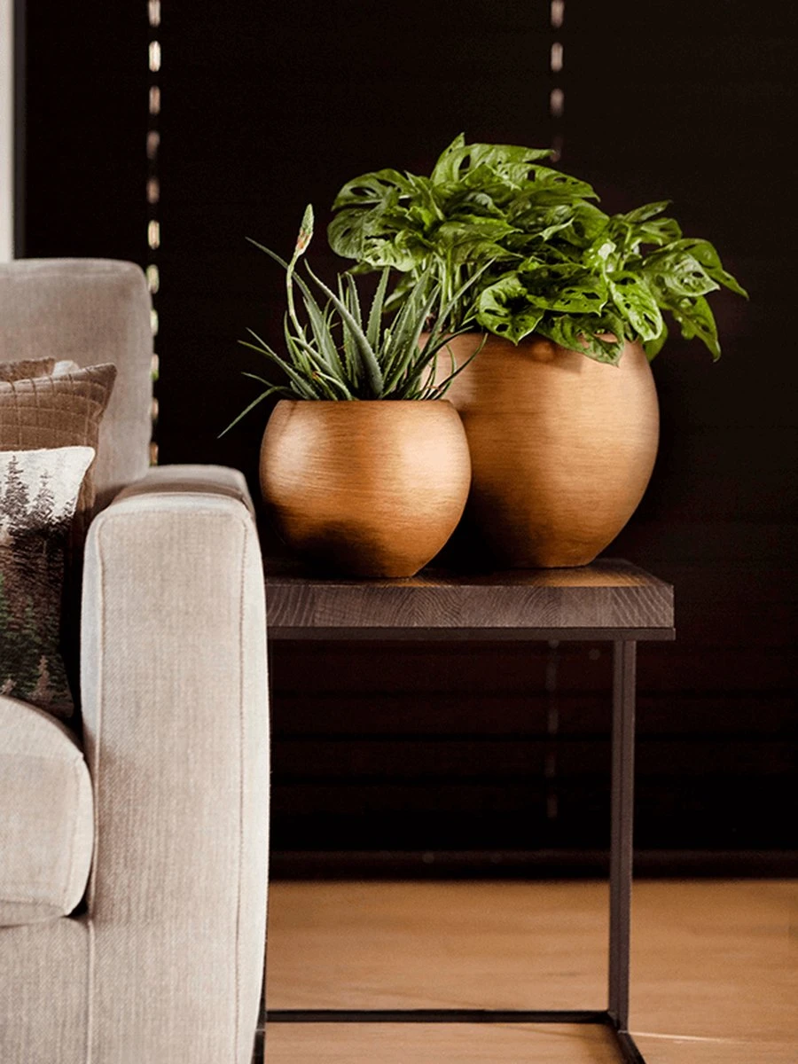 Capi Europe - Vaas Bol Retro - 30x25 - Goud - Bloempot Voor Binnen - BRTG104 - Afbeelding 10