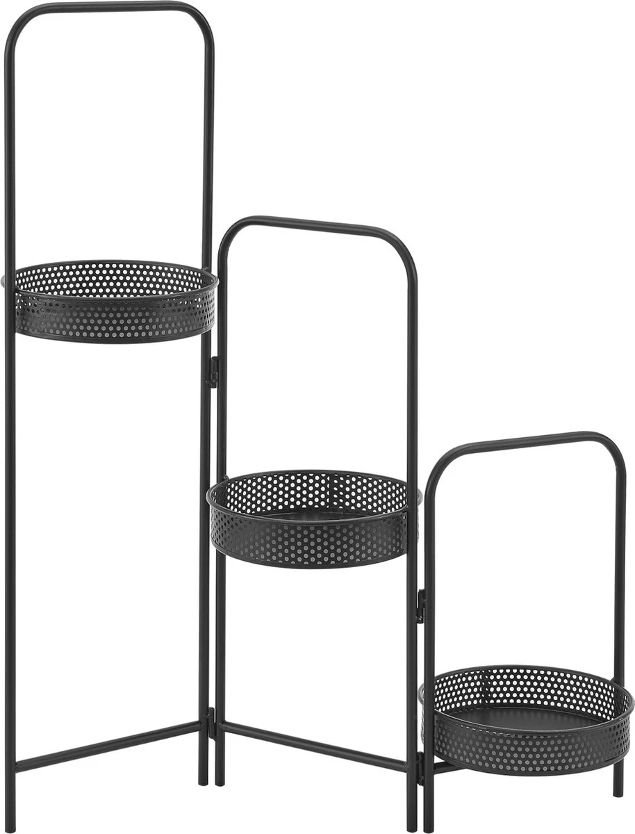 Plantenstandaard Vrasene Metaal 75x68x20 Cm Zwart - Afbeelding 3