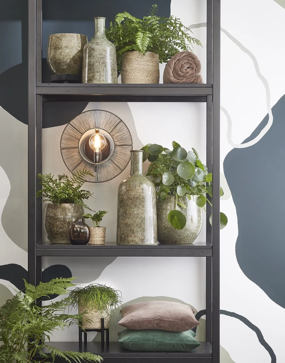 Mica Decorations Oliver Bloempot - H22 X Ø24 Cm - Terracotta - Groen - Afbeelding 4